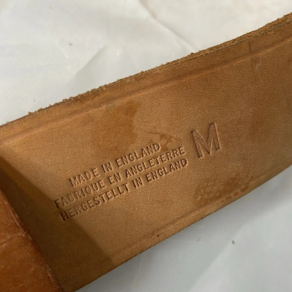 YORK Vintage Tan Leather Weightlifting Belt Gym Training Support Size M 32-36 - Picture 4 of 12